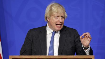 Boris Johnson bei einem Auftritt Mitte Dezember.