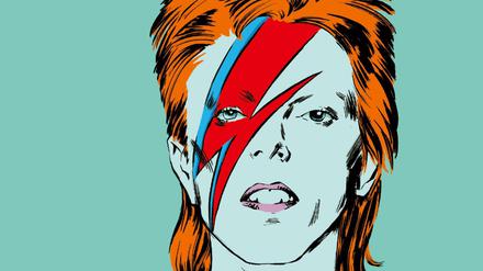 David Bowie mit dem Look, den er für das Konzeptalbum „Aladdin Sane“ schuf.