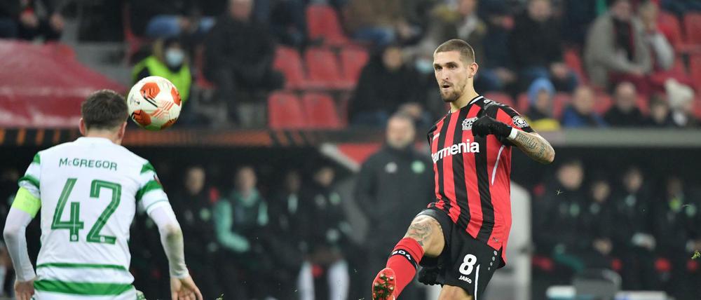 Der nächste Schritt. Bei Bayer Leverkusen spielt Robert Andrich (rechts) erstmals im Europapokal, hier gegen Celtic Glasgow.
