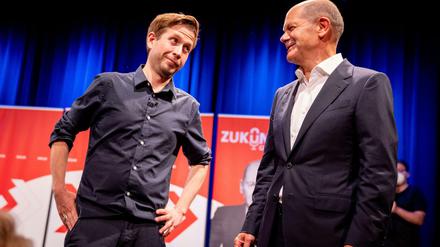 Auf einander angewiesen, aber die Stimmung ist gerade mäßig: Kevin Kühnert und Olaf Scholz