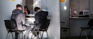 Das Impfzentrum am ehemaligen Flughafen Tegel.