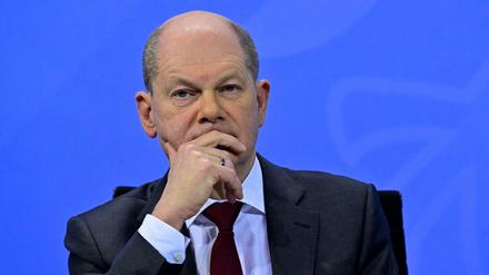 Ratlos? Olaf Scholz bei der Pressekonferenz nach der Bund-Länder-Runde. 