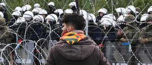 Geflüchteter an der belarussisch-polnischen Grenze.