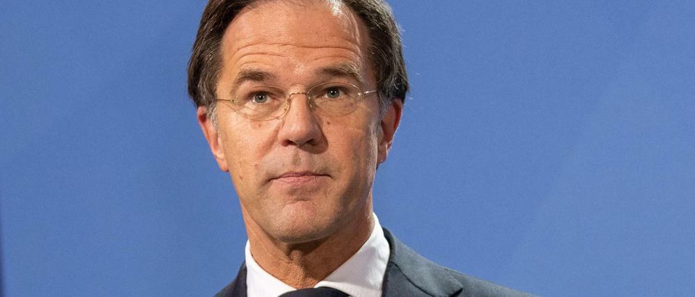 Der niederländische Regierungschef Mark Rutte am Donnerstag im Kanzleramt