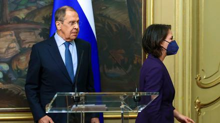 Sergei Lawrow, Außenminister von Russland, und Annalena Baerbock.