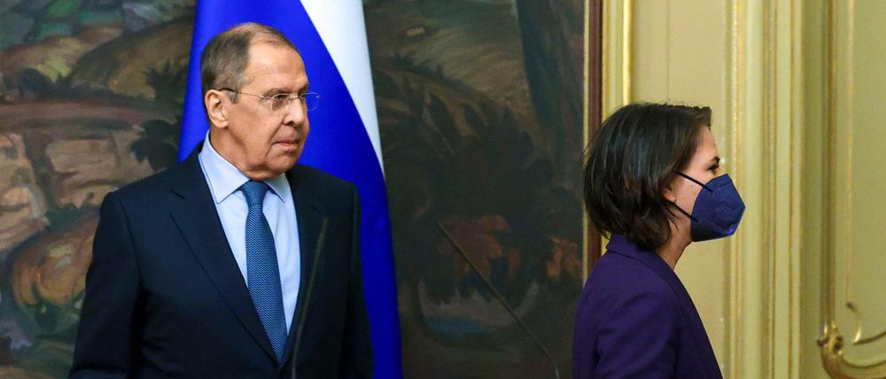 Sergei Lawrow, Außenminister von Russland, und Annalena Baerbock.