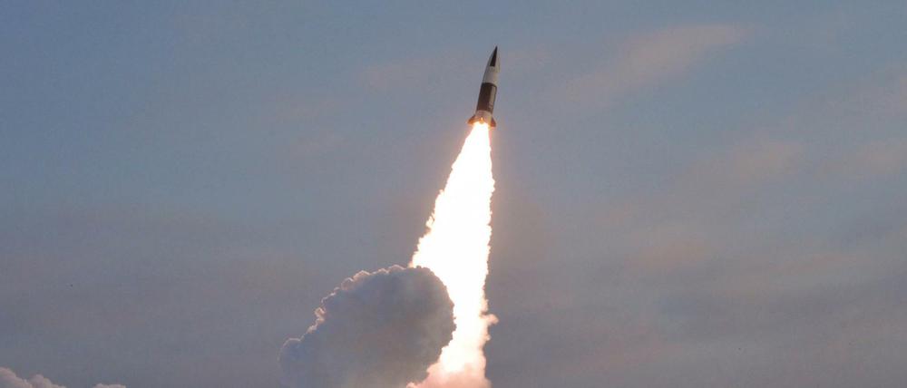 Test einer taktische Lenkrakete in Nordkorea.