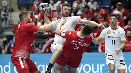 Philipp Weber im Spiel am Dienstagabend gegen Polen.