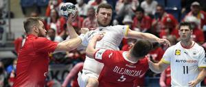 Philipp Weber im Spiel am Dienstagabend gegen Polen.