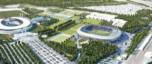 Überarbeitetes Modell. So stellt sich Hertha das neue Stadion vor. 