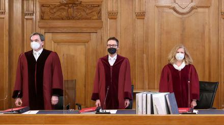 Höchstrichterliche Angelegenheit: Der 5. Strafsenat des BGH am Dienstag vor Beginn der Revisionsverhandlung zum Berliner Rocker-Mord am Dienstag.