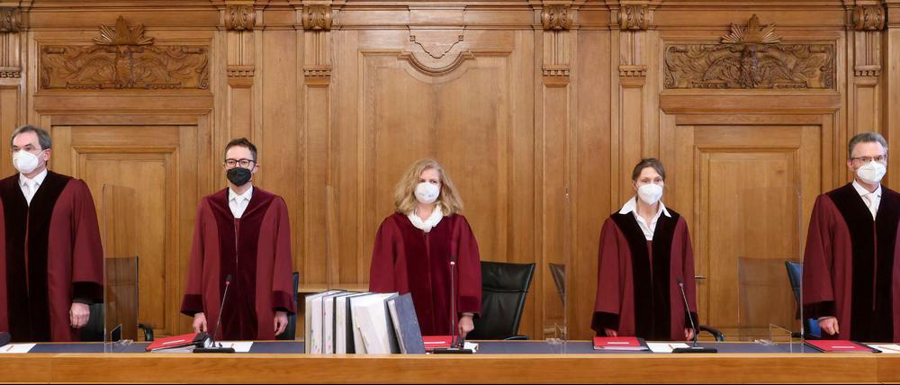Höchstrichterliche Angelegenheit: Der 5. Strafsenat des BGH am Dienstag vor Beginn der Revisionsverhandlung zum Berliner Rocker-Mord am Dienstag.