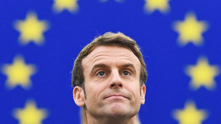 Frankreichs Staatschef Emmanuel Macron am Mittwoch im EU-Parlament in Straßburg.