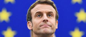 Frankreichs Staatschef Emmanuel Macron am Mittwoch im EU-Parlament in Straßburg.