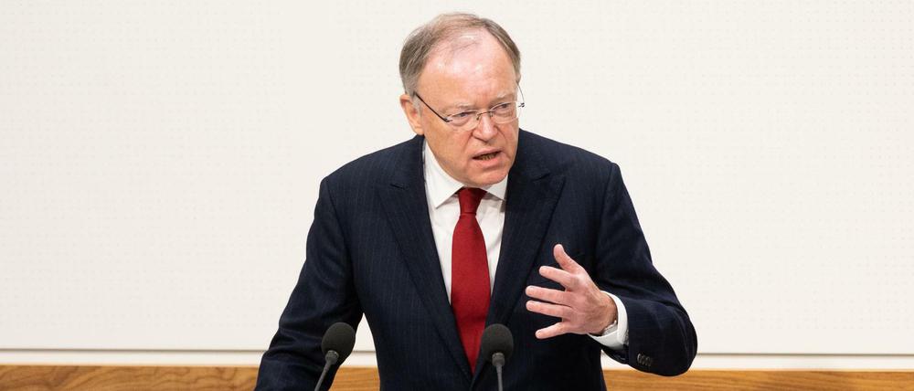 Stephan Weil (SPD), niedersächsischer Ministerpräsident, im Landtag von Hannover.