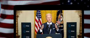 US-Präsident Joe Biden bei der virtuellen Münchner Sicherheitskonferenz im Februar 2021.