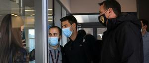 Der Tennisstar Novak Djokovic bei seiner Rückreise nach Serbien.