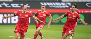 Max Kruse vom 1. FC Union hatte am Samstagabend gleich zweimal Grund zum Jubeln.