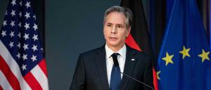 US-Außenminister Tony Blinken bei seiner Rede in Berlin. 