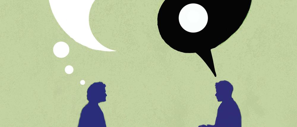 Fügt sich eins nicht wunderbar zum anderen? Meinungsaustausch im direkten Gespräch.