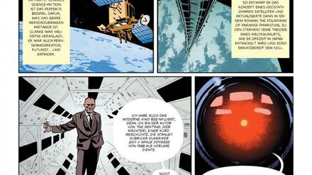 Streifzug durch die Historie: Arthur C. Clarke in einer Szene aus „Die Geschichte der Science-Fiction“.