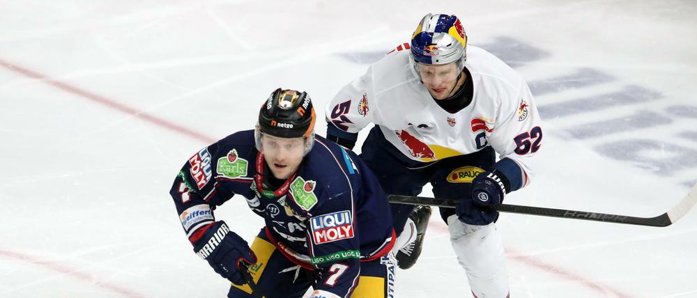 Diesmal lief es besser. Frank Hördler im Heimspiel vor gut einer Woche gegen München, dass die Eisbären noch knapp verloren.