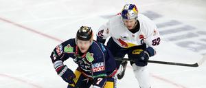 Diesmal lief es besser. Frank Hördler im Heimspiel vor gut einer Woche gegen München, dass die Eisbären noch knapp verloren. 