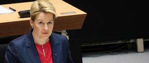 Franziska Giffey im Berliner Abgeordnetenhaus am Tag ihrer ersten Regierungserklärung.