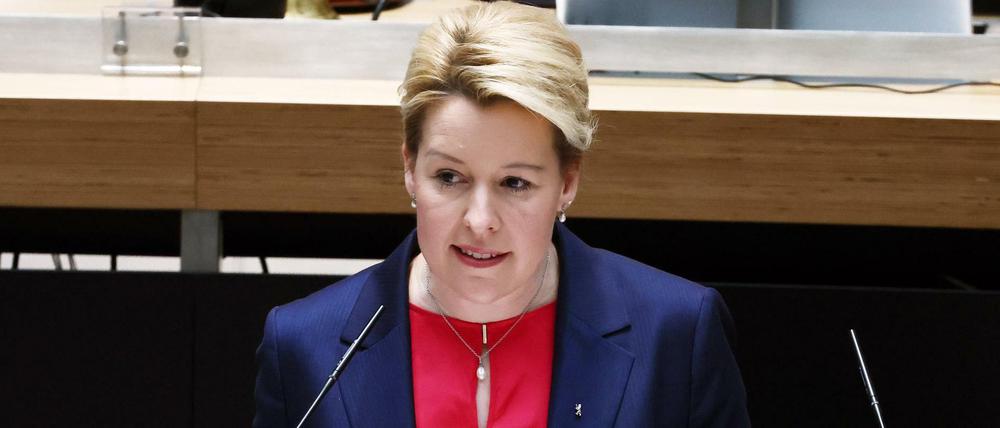 Zu Beginn von Franziska Giffeys Rede wurde es still im Abgeordnetenhaus.