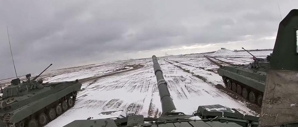 Wie weit entfernt ist ein Krieg in der Ukraine noch? Gefechtsübung russischer und belarussischer Truppen.