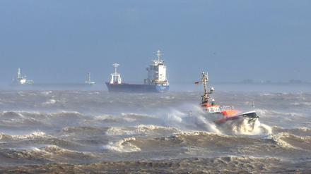 So kann eine Sturmflut in der Nordsee aussehen, hier bei Brunsbüttel in Schleswig-Holstein, 2017.