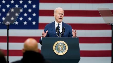 US-Präsident Joe Biden bei einer Rede an der Carnegie Mellon University.