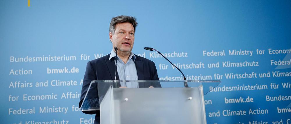 Muss Korrektur verkünden: Robert Habeck (Grüne), Bundesminister für Wirtschaft und Klimaschutz.