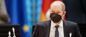 Bundeskanzler Olaf Scholz bei einer Sitzung des Bundeskabinetts.