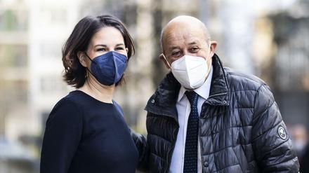 Annalena Baerbock und Jean-Yves Le Drian.