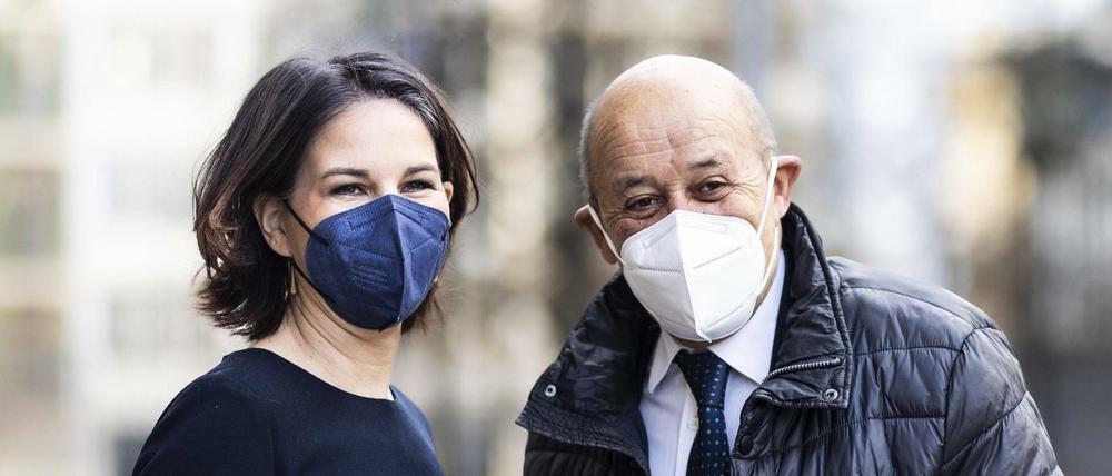 Annalena Baerbock und Jean-Yves Le Drian.