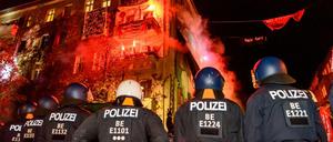 Die Berliner Polizei im Einsatz. 