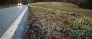 Der Tatort: Auf der Kreisstraße 22 zwischen den Orten Mayweilerhof und Ulmet in Rheinland-Pfalz wurden am Montag zwei Polizisten erschossen.