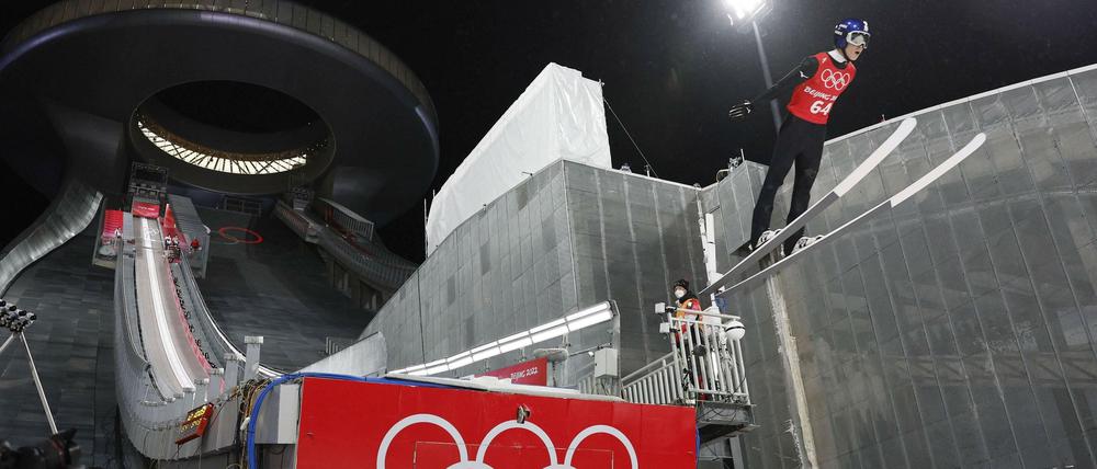 Training kurz vor Beginn: Diese Aufnahme entstand wenige Tage vor Eröffnung der Olympischen Winterspiele in Peking.
