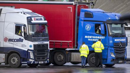 Zollkontrollen am Hafen von Nordirlands Hauptstadt Belfast.