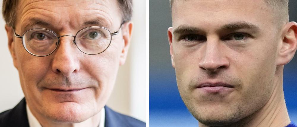 Gesundheitsminister Karl Lauterbach (SPD) und Fußballprofi Joshua Kimmich
