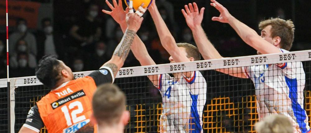 Gegen Frankfurt setzten die Volleys sich am Ende eindeutig durch.