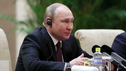 Wladimir Putin während eines Treffens mit Xi Jinping.
