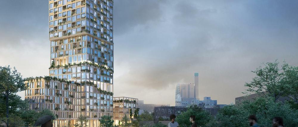 29 Etagen zählt das von MAD Arkitekter geplante Hochhaus in Kreuzberg.