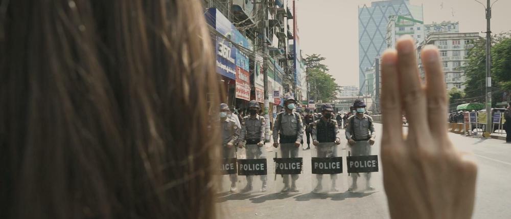 Protest gegen die Militärjunta in "Myanmar Diaries".