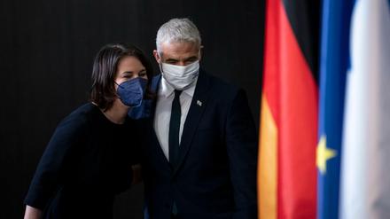 Baerbock und ihr israelischer Kollege Lapid in Tel Aviv.