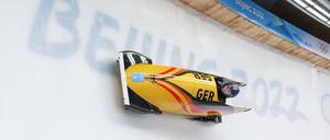 Bobfahrerin Laura Nolte liegt aktuell auf Platz drei, aber zumindest mit dem Olympiasieg dürfte es für die Winterbergerin nichts mehr werden.