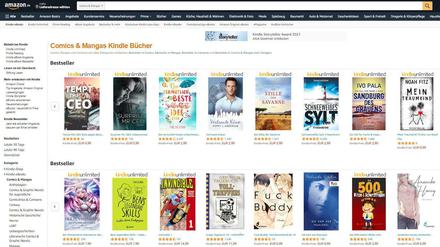 Wahllose Mischung: Auf dieser Oberfläche landen Besucher der deutschen Comixology-Seite seit Kurzem.