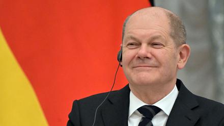 Olaf Scholz hatte offensichtlich auch seinen Spaß bei der Pressekonferenz mit Putin. 