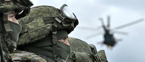 Soldaten bei einer russischen Militärübung.